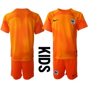 France Goalkeeper Replica Home Stadium Kit for Kids World Cup 2022 Short Sleeve (+ pants)